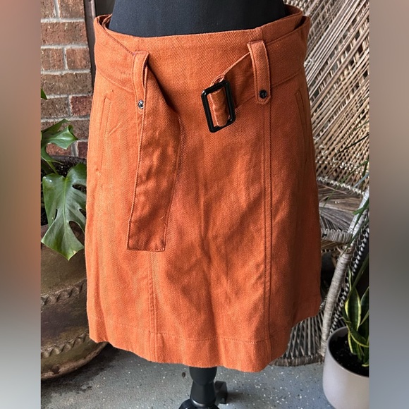 Merona Belted Skirt in Rust Size 4 - Picture 3 of 6